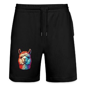 Alpaga - Short de jogging bio TRAINER Stanley/Stella unisexe - noir - Devant - Nik (191cm) & Marisol (170cm)