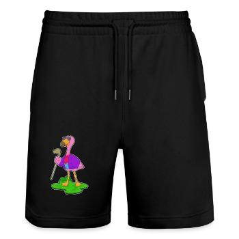 Flamingo Sonnenbrille - Stanley/Stella Unisex Bio Joggingshorts Trainer  - Schwarz - Vorne - Nik (191cm) & Marisol (170cm)