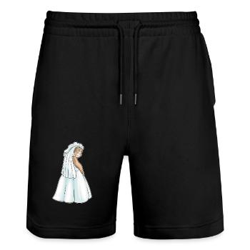 Singe Voile de mariée Mariage - Short de jogging bio TRAINER Stanley/Stella unisexe - noir - Devant - Nik (191cm) & Marisol (170cm)