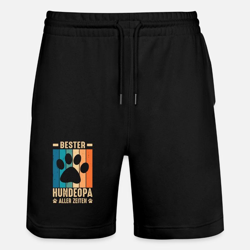 Hundeopa Geschenke Hundeliebhaber Hunde - Stanley/Stella Unisex Bio Joggingshorts Trainer  - Schwarz