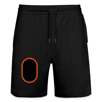 Bicycle patch oval, bicycle patch bike - Stanley/Stella Trainer Unisex Organic Jogging Shorts - black - Front - Nik (191cm) & Marisol (170cm)