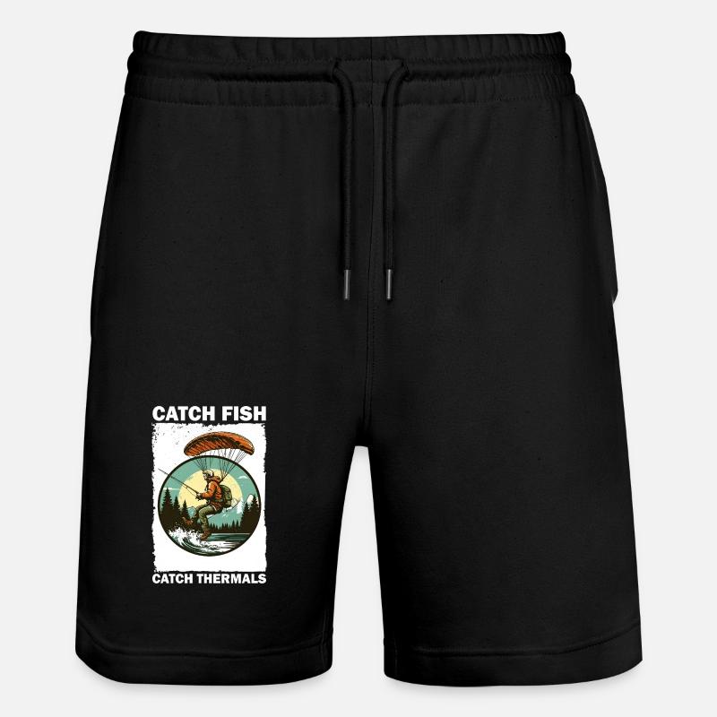 Adventurous angler with climbing board - Stanley/Stella Trainer Unisex Organic Jogging Shorts - black