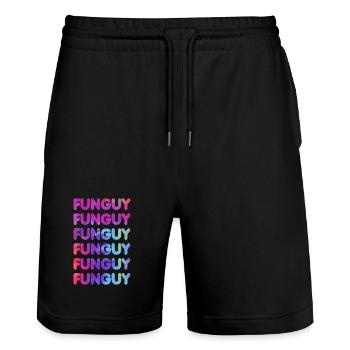 Coloré Lettres Drôles Motif Coeur - Short de jogging bio TRAINER Stanley/Stella unisexe - noir - Devant - Nik (191cm) & Marisol (170cm)
