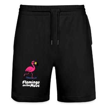 Flamingo on the Move Skate - Stanley/Stella Unisex Bio Joggingshorts Trainer  - Schwarz - Vorne - Nik (191cm) & Marisol (170cm)