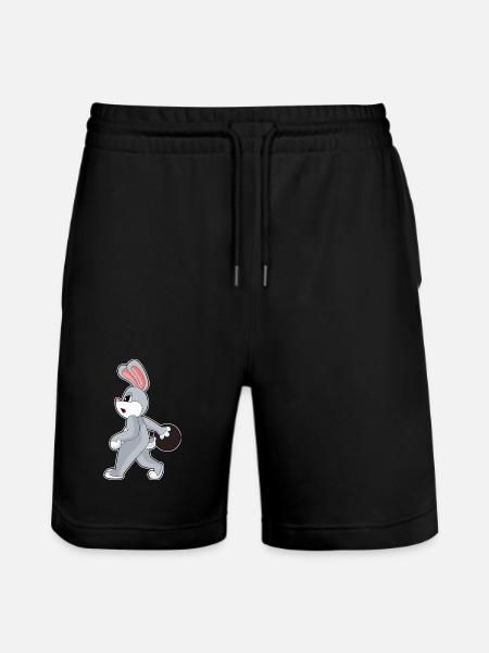 Bunny Bowling Bowling Ball - Stanley/Stella Trainer Unisex Organic Jogging Shorts - black