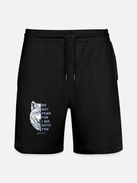 Religiöses Zitat Bibelvers - Stanley/Stella Unisex Bio Joggingshorts Trainer - Schwarz