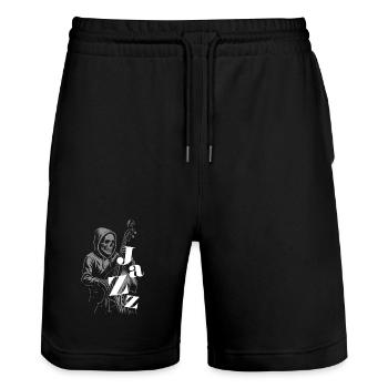 Jazz Skeleton Serenade - Stanley/Stella Trainer Unisex Organic Jogging Shorts - black - Front - Nik (191cm) & Marisol (170cm)