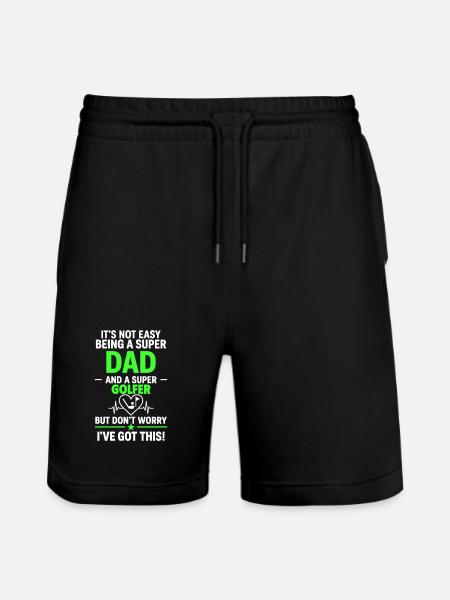 Herz + Golf – Super Papa Golfer - Stanley/Stella Unisex Bio Joggingshorts Trainer - Schwarz