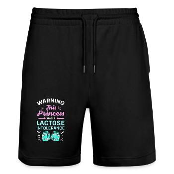 Flatulence, allergie au lait, intolérance au lactose - Short de jogging bio TRAINER Stanley/Stella unisexe - noir - Devant - Nik (191cm) & Marisol (170cm)