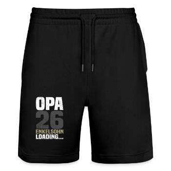 Opa 2026 - Stanley/Stella Unisex Bio Joggingshorts Trainer  - Schwarz - Vorne - Nik (191cm) & Marisol (170cm)