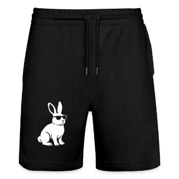 Cool Bunny Sunglasses Vintage Vector - Stanley/Stella Trainer Unisex Organic Jogging Shorts - black - Front - Nik (191cm) & Marisol (170cm)