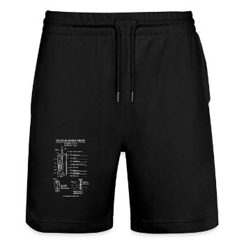 Vintage Patent-Handy-Bauplan - Stanley/Stella Unisex Bio Joggingshorts Trainer  - Schwarz - Vorne - Nik (191cm) & Marisol (170cm)