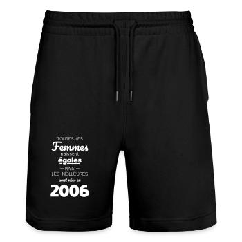 20 Jahre alt – Die Besten wurden 2006 geboren - Stanley/Stella Unisex Bio Joggingshorts Trainer  - Schwarz - Vorne - Nik (191cm) & Marisol (170cm)