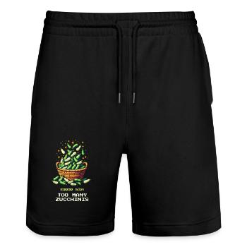 Zu viele Zucchini | Ernte & Einmachen - Stanley/Stella Unisex Bio Joggingshorts Trainer  - Schwarz - Vorne - Nik (191cm) & Marisol (170cm)