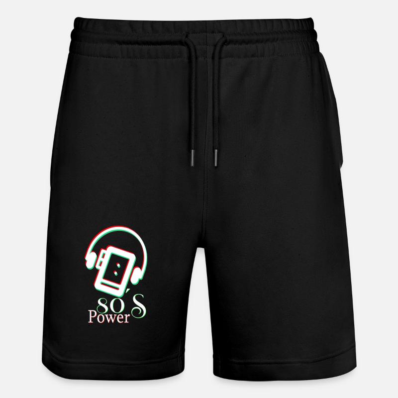 80er-Jahre-Power - Stanley/Stella Unisex Bio Joggingshorts Trainer  - Schwarz