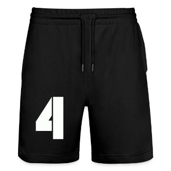 4 - Stanley/Stella Unisex Bio Joggingshorts Trainer  - Schwarz - Vorne - Nik (191cm) & Marisol (170cm)