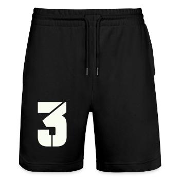 3 - Stanley/Stella Unisex Bio Joggingshorts Trainer  - Schwarz - Vorne - Nik (191cm) & Marisol (170cm)