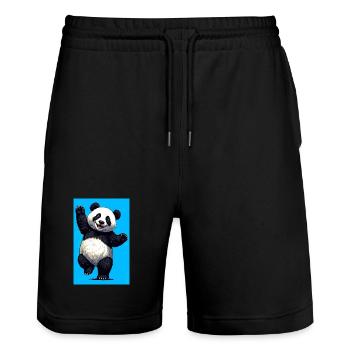 panda - Short de jogging bio TRAINER Stanley/Stella unisexe - noir - Devant - Nik (191cm) & Marisol (170cm)