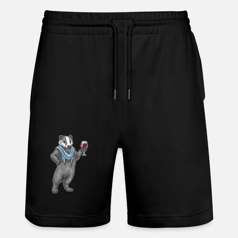 Dachs Rotwein - Stanley/Stella Unisex Bio Joggingshorts Trainer  - Schwarz