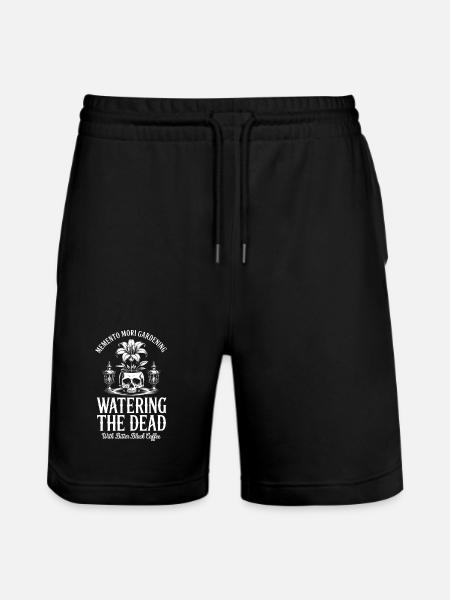Watering the Dead Coffee Gothic Plant - Stanley/Stella Trainer Unisex Organic Jogging Shorts - black