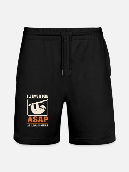 ASAP Slow Sloth Motif - Stanley/Stella Trainer Unisex Organic Jogging Shorts - black