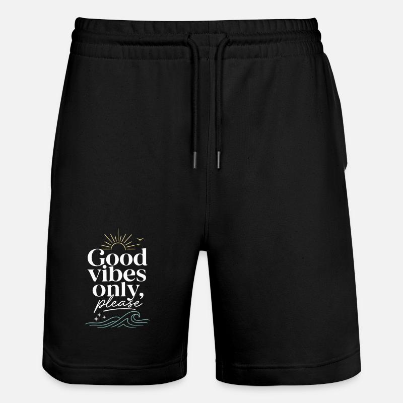 Gute Vibes Nur Bitte – Sonne & Meer - Stanley/Stella Unisex Bio Joggingshorts Trainer  - Schwarz