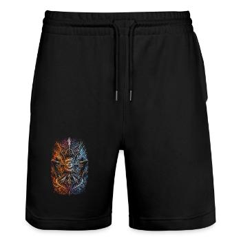 Archery Archer - Stanley/Stella Trainer Unisex Organic Jogging Shorts - black - Front - Nik (191cm) & Marisol (170cm)