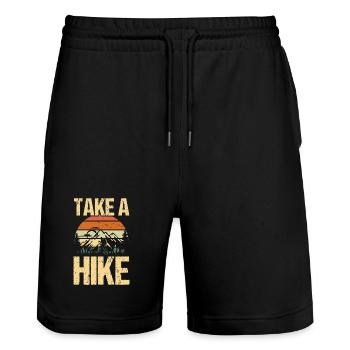 Randonnée sur sentier de montagne Randonnée en plein air Braconnage - Short de jogging bio TRAINER Stanley/Stella unisexe - noir - Devant - Nik (191cm) & Marisol (170cm)