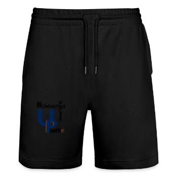 Positiv - Stanley/Stella Unisex Bio Joggingshorts Trainer  - Schwarz - Vorne - Nik (191cm) & Marisol (170cm)