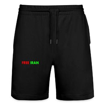 Free iran - Short de jogging bio TRAINER Stanley/Stella unisexe - noir - Devant - Nik (191cm) & Marisol (170cm)