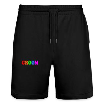 Groom - Short de jogging bio TRAINER Stanley/Stella unisexe - noir - Devant - Nik (191cm) & Marisol (170cm)