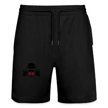 Junggesellenabschied Bier Jga Party - Stanley/Stella Unisex Bio Joggingshorts Trainer  - Schwarz - Vorne - Nik (191cm) & Marisol (170cm)