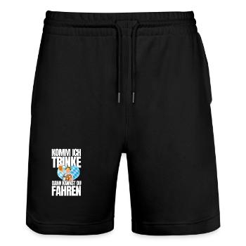 Komm ich trinke dann kannst du fahren - Stanley/Stella Unisex Bio Joggingshorts Trainer  - Schwarz - Vorne - Nik (191cm) & Marisol (170cm)