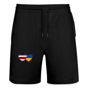 Coeur de drapeau du Costa Rica Ukraine - Short de jogging bio TRAINER Stanley/Stella unisexe - noir - Devant - Nik (191cm) & Marisol (170cm)