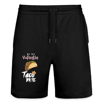 Be My Taco Date - cadeau amusant pour la Saint-Valentin - Short de jogging bio TRAINER Stanley/Stella unisexe - noir - Devant - Nik (191cm) & Marisol (170cm)