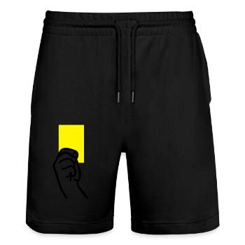 Gelbe Karte Schiedsrichter - Stanley/Stella Unisex Bio Joggingshorts Trainer  - Schwarz - Vorne - Nik (191cm) & Marisol (170cm)
