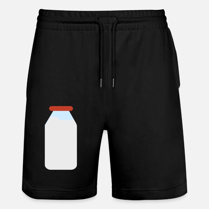 Milchflasche, Milchdesign - Stanley/Stella Unisex Bio Joggingshorts Trainer - Schwarz