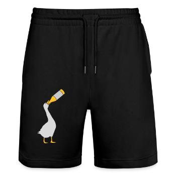 Fête de l’alcool d’oie - Short de jogging bio TRAINER Stanley/Stella unisexe - noir - Devant - Nik (191cm) & Marisol (170cm)