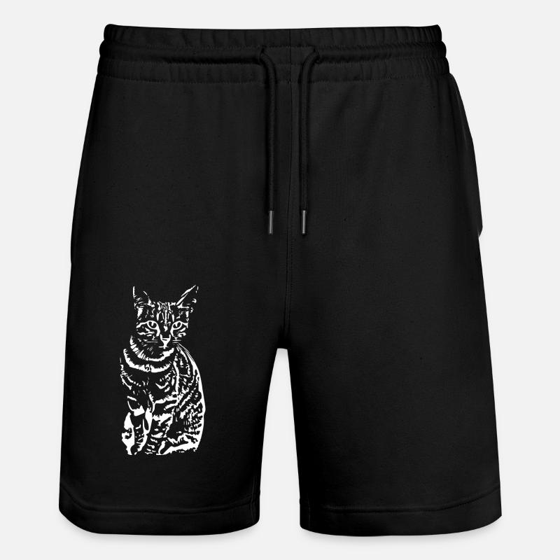 Chat, Chaton blanc - Short de jogging bio TRAINER Stanley/Stella unisexe - noir