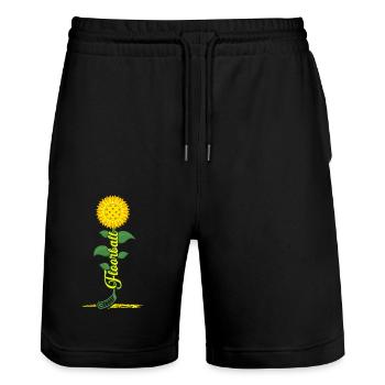 Floorball Unihockey FLOORBALL-Summer Floorballer - Stanley/Stella Trainer Unisex Organic Jogging Shorts - black - Front - Nik (191cm) & Marisol (170cm)