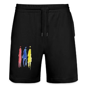 best friends ever - Stanley/Stella Unisex Bio Joggingshorts Trainer  - Schwarz - Vorne - Nik (191cm) & Marisol (170cm)