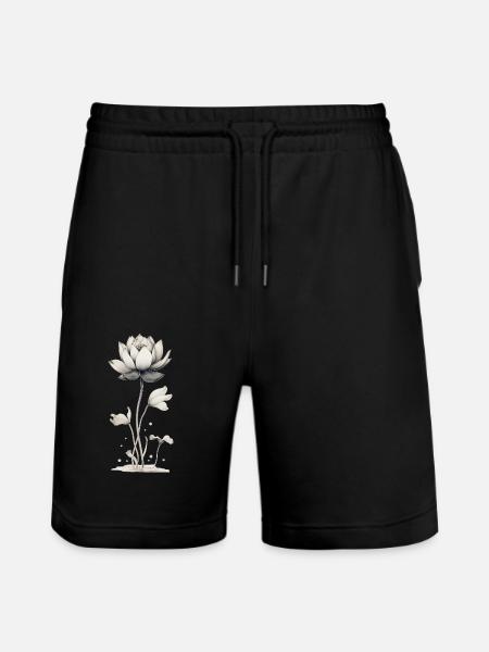 Lotus Blossom Water Lily - Stanley/Stella Trainer Unisex Organic Jogging Shorts - black