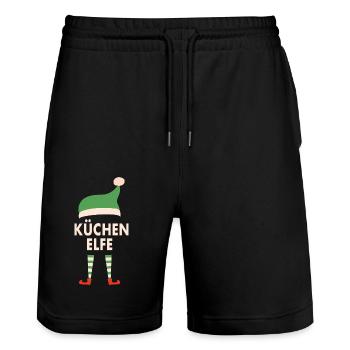 Weihnachten Küchen Elfe Koch Geschenk - Stanley/Stella Unisex Bio Joggingshorts Trainer  - Schwarz - Vorne - Nik (191cm) & Marisol (170cm)