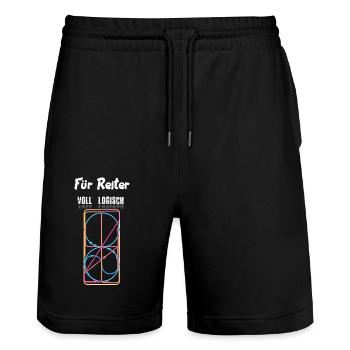Bahnfiguren ganz logisch - Stanley/Stella Unisex Bio Joggingshorts Trainer  - Schwarz - Vorne - Nik (191cm) & Marisol (170cm)