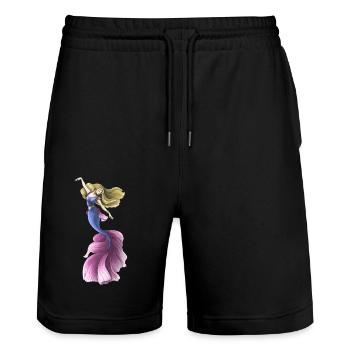 Sirène - Short de jogging bio TRAINER Stanley/Stella unisexe - noir - Devant - Nik (191cm) & Marisol (170cm)