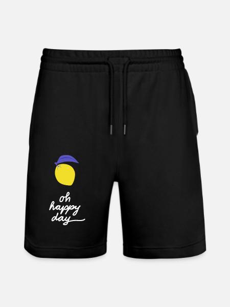 Oh happy day Lemon - Stanley/Stella Trainer Unisex Organic Jogging Shorts - black