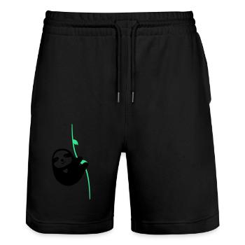 faultier in love - Stanley/Stella Unisex Bio Joggingshorts Trainer  - Schwarz - Vorne - Nik (191cm) & Marisol (170cm)