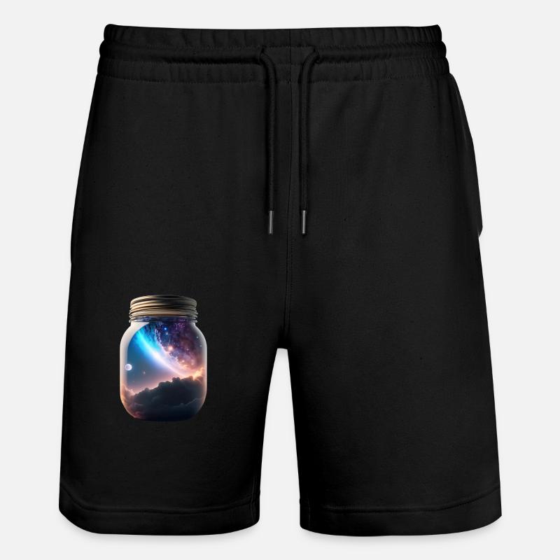 Universum im Glas - Stanley/Stella Unisex Bio Joggingshorts Trainer  - Schwarz
