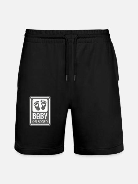 Baby on board - Stanley/Stella Trainer Unisex Organic Jogging Shorts - black