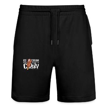 Ice Cream You Drive Me Crazy Ice Cream Lover Gift - Stanley/Stella Unisex Bio Joggingshorts Trainer  - Schwarz - Vorne - Nik (191cm) & Marisol (170cm)